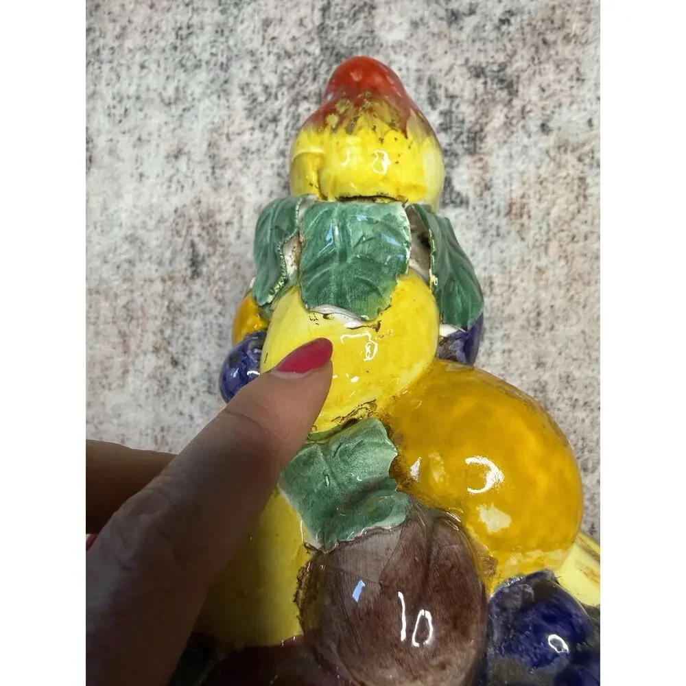 Vintage Ceramic Italian Fruit Topiary Majolica Centerpiece MCM